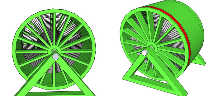 View Of Flywheels Showing Internal Recoil Springs; The Recoil Springs Store Torque And Continuously Unload The Torque To The Flywheels; The Flywheels Also Store Torque And Deliver The Torque To The Generators